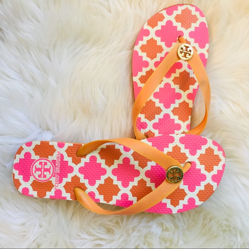 Tory Burch Logo Retro Resort Flip Flop Sandal 8